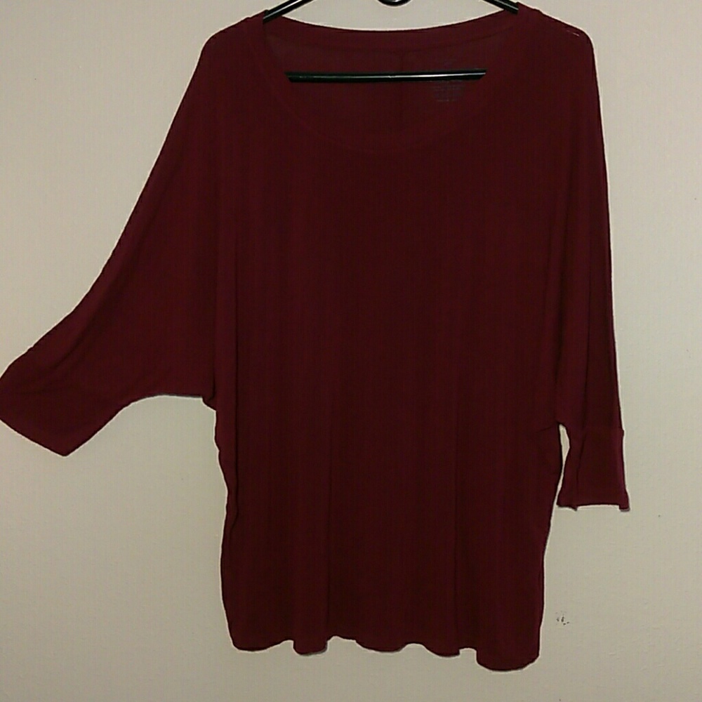 Maroon batwing top